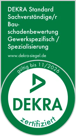 DEKRA-Siegel Carsten Nessler, DEKRA zertifizierter Sachverständiger Bauschadenbewertung für das Hochbaugewerk
