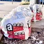 Asbest-Abfall, der zur Entsorgung in sogenannten "Big-Bags" gesammelt wurde